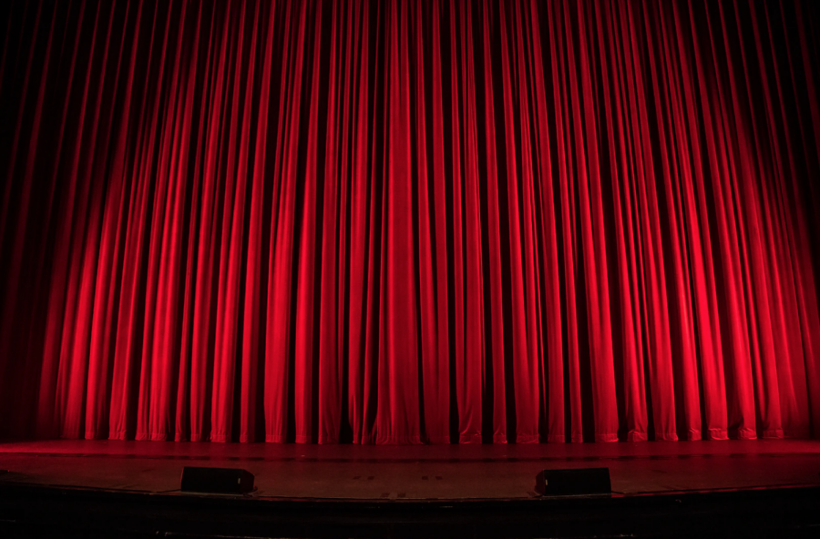 Stage curtains before a show.
