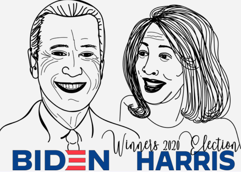 Art of President-elect Joe Biden and Vice President-elect Kamala Harris.