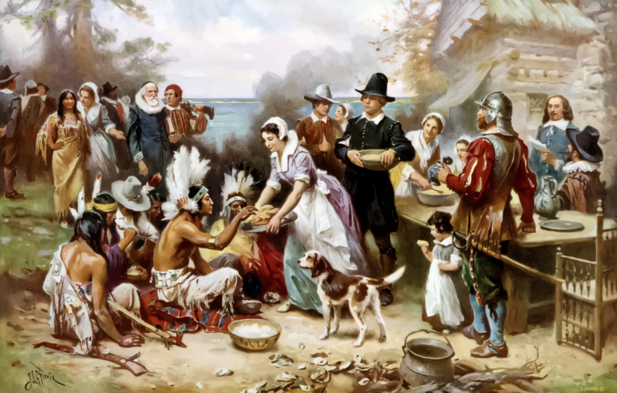 Art of the first Thanksgiving. Was the peace real? Should a holiday that revolves around the genocide indigenous people be celebrated?