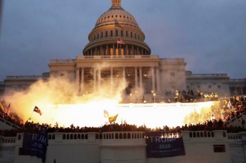 Image of Capitol Hill on January 6th.