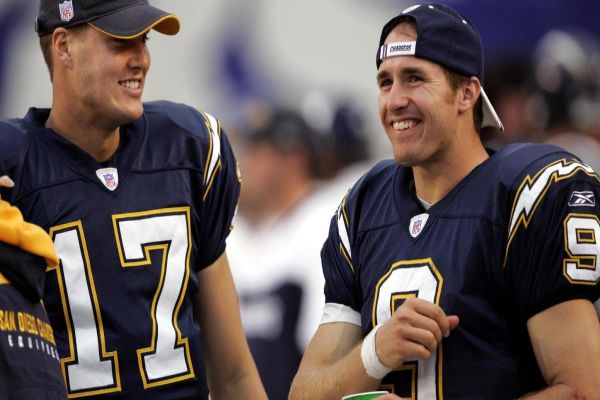 Philip Rivers (Left) and Drew Brees (Right) Teammates, rivals, NFL Idols.