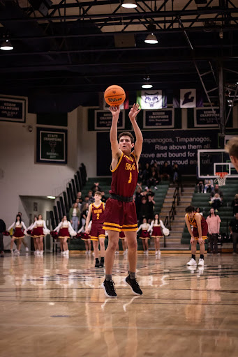 Conner Fairbanks shoots a                                                                                                                                 free throw at Timpanogos high school. Picture taken January 7th, 2022.