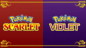 Promotional logos of Pokemon Scarlet and Pokemon Violet.  Nintendo.